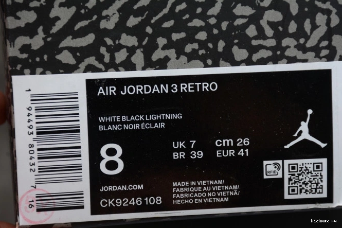 Cheap LASER CK9246-108 RETRO (W) ORANGE JORDAN 3 AIR 0821